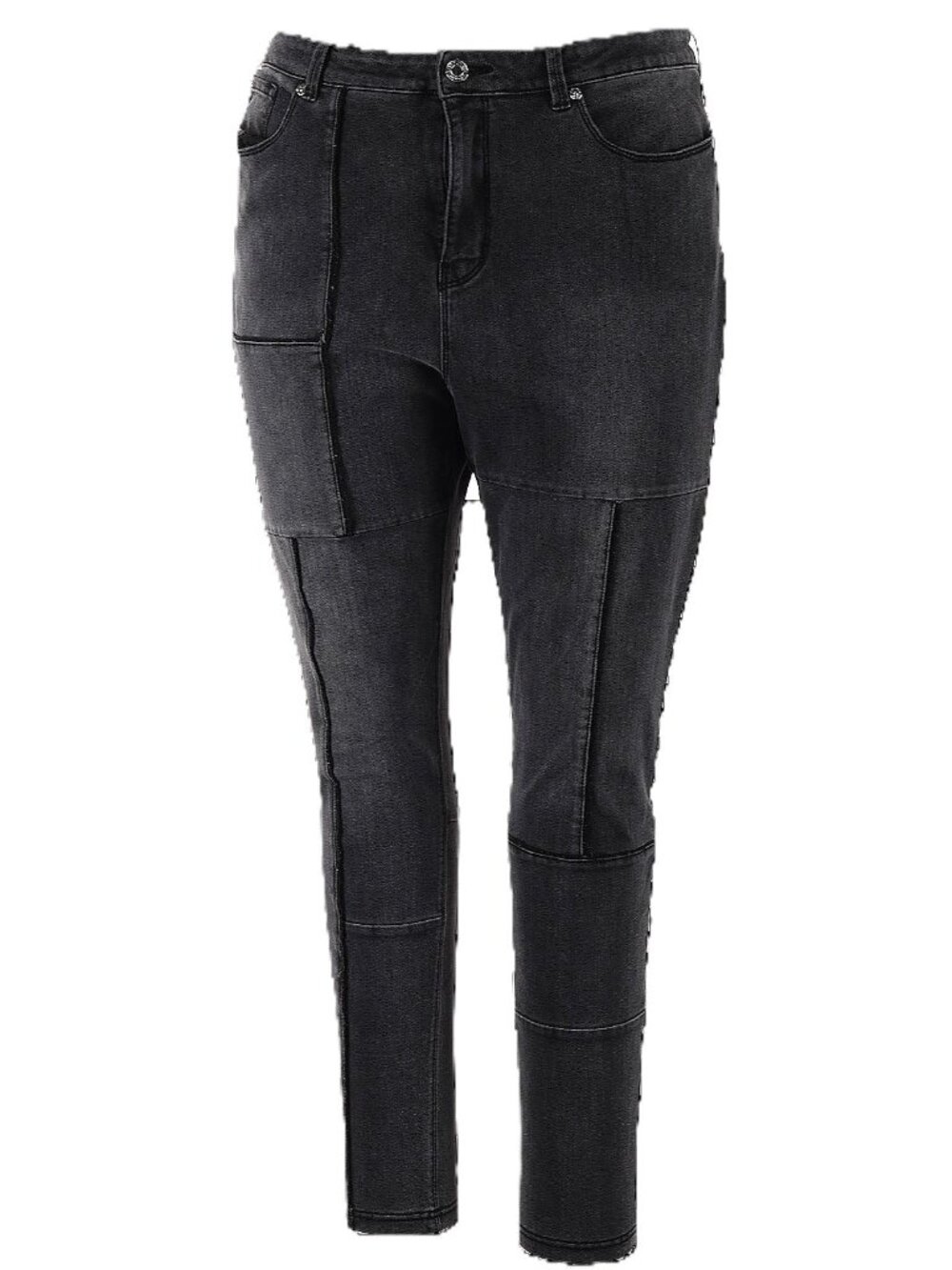 Peter Nygard Black Patchwork Skinny Jeans – Modern Stretch Denim-XL